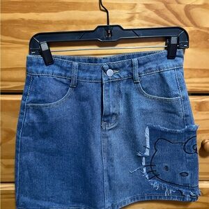 Hello Kitty Blue Denim Skirt